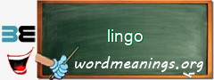 WordMeaning blackboard for lingo